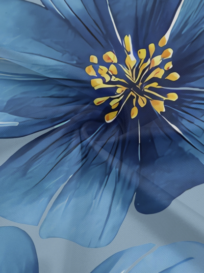 Ocean Blue Floral Off-Shoulder Jumpsuit