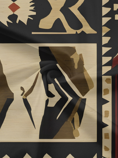 African Bogolan Print Off-Shoulder Jumpsuit