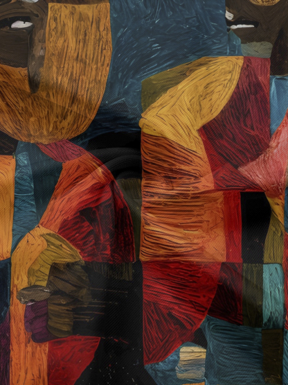 African Cubist Portrait Off-Shoulder Jumpsuit