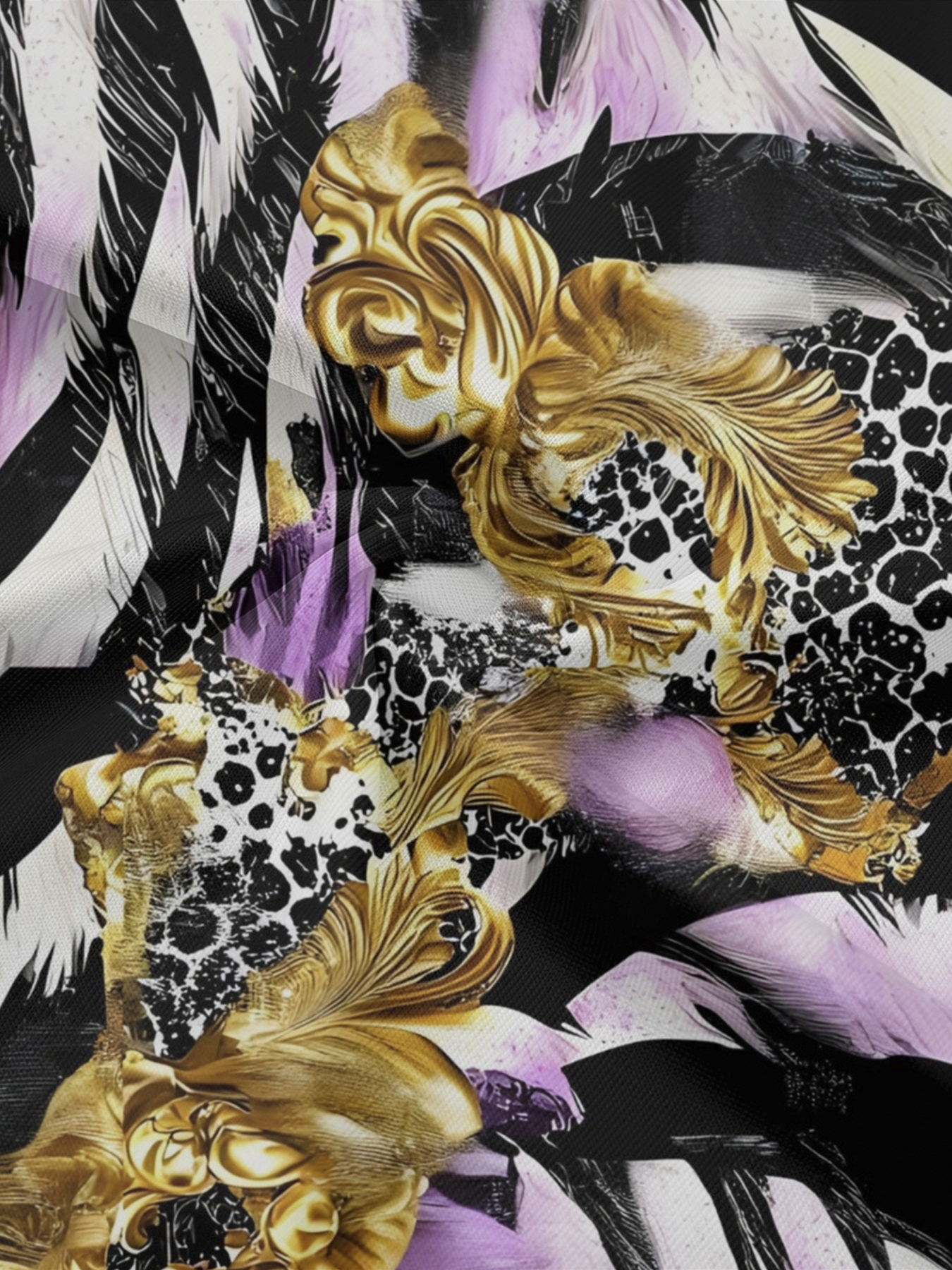 Luxury Baroque Animal Print Off-Shoulder Jumpsuit