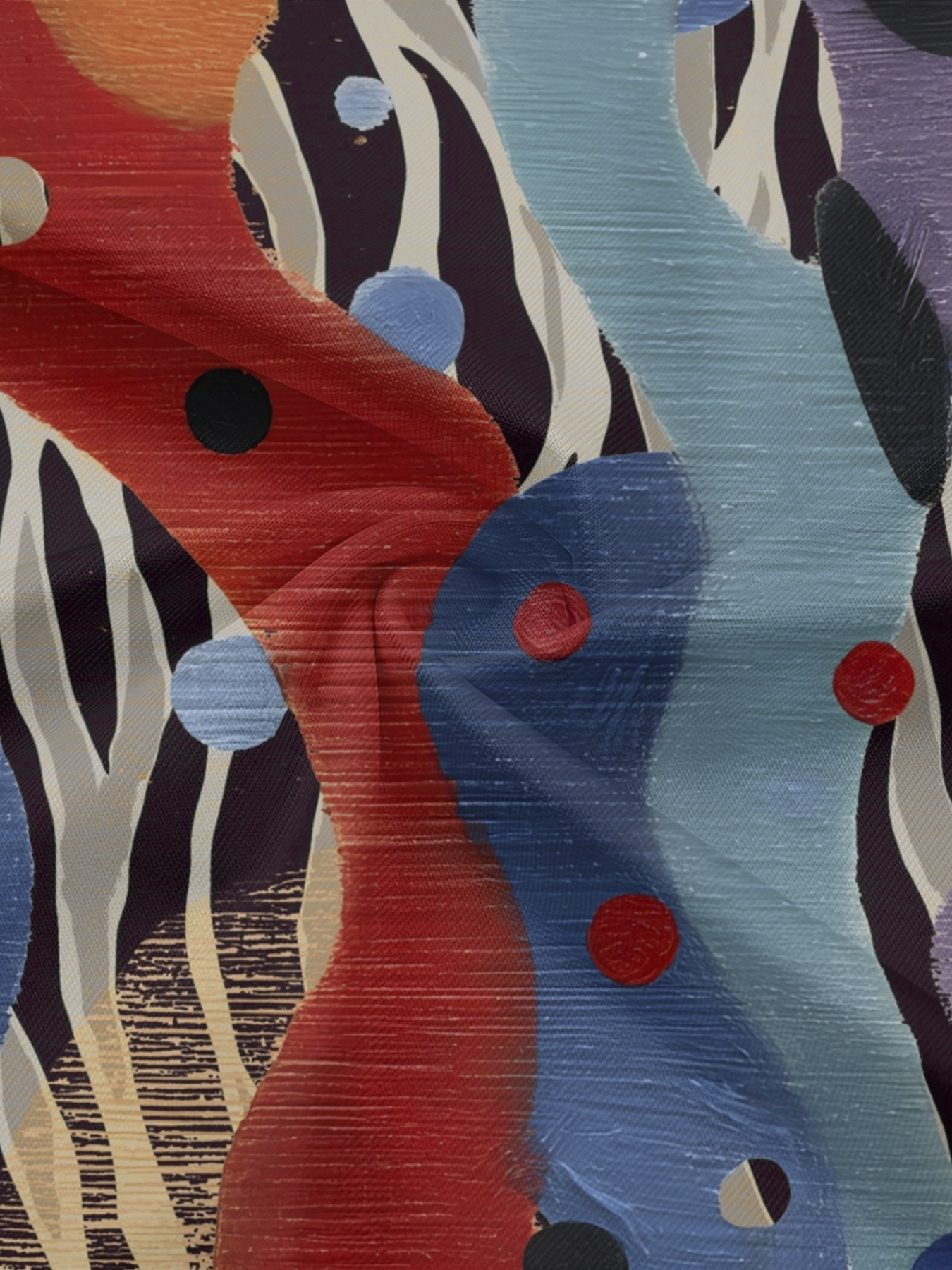 Colorful Abstract Dot & Stripe Off-Shoulder Jumpsuit