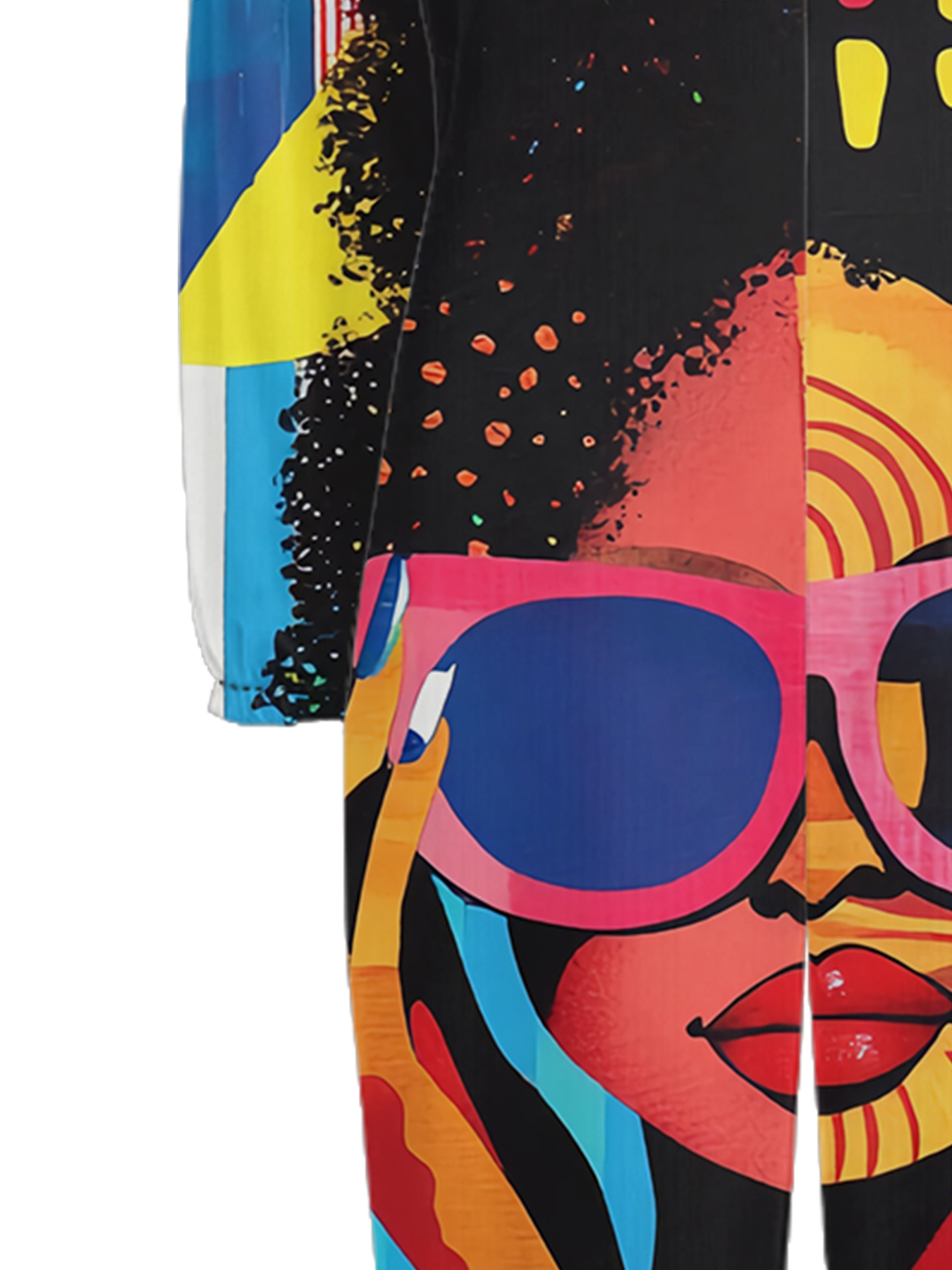 Afro Pop Art Off-Shoulder Jumpsuit