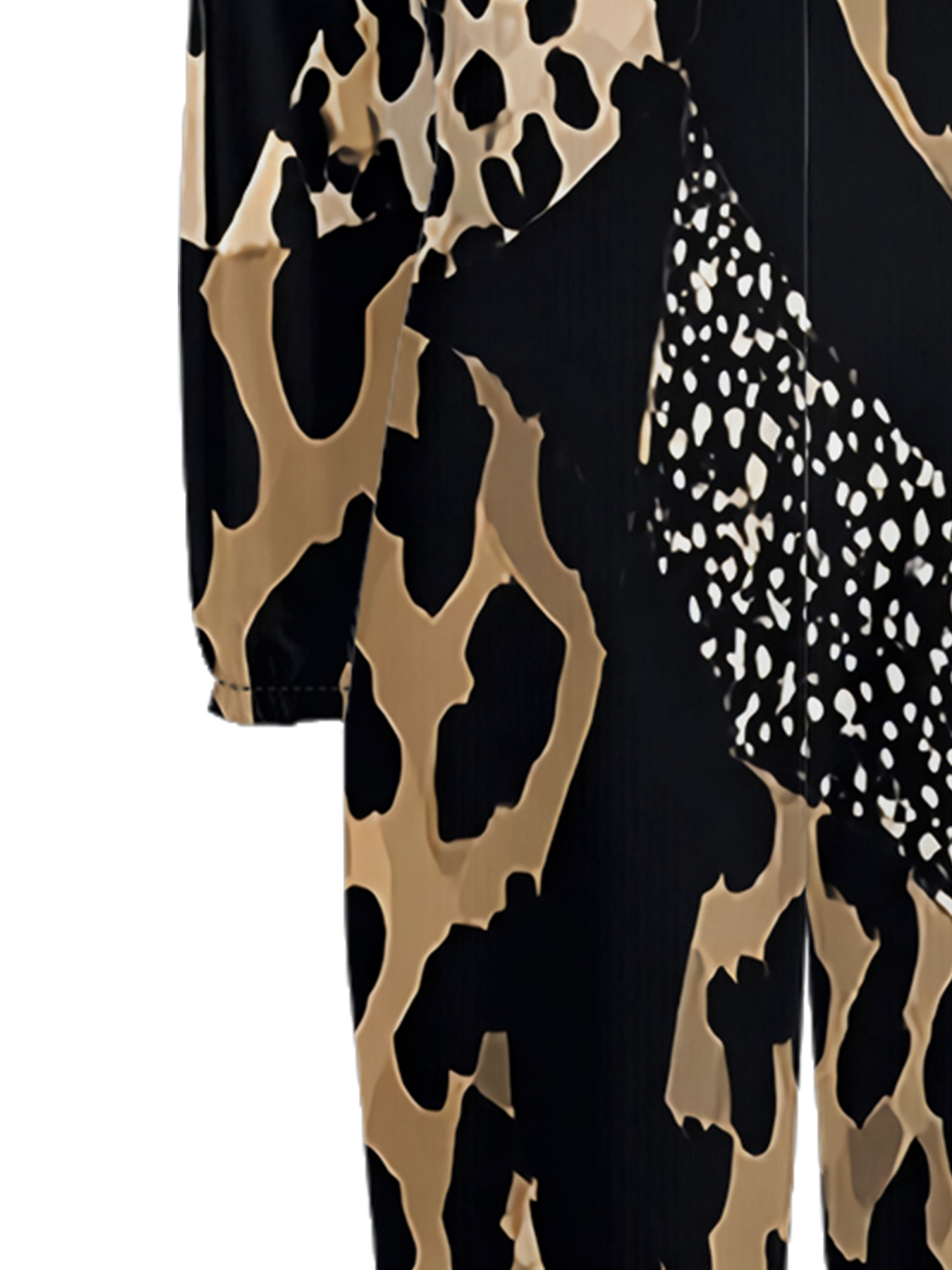 Leopard & Dalmatian Print Off-Shoulder Jumpsuit