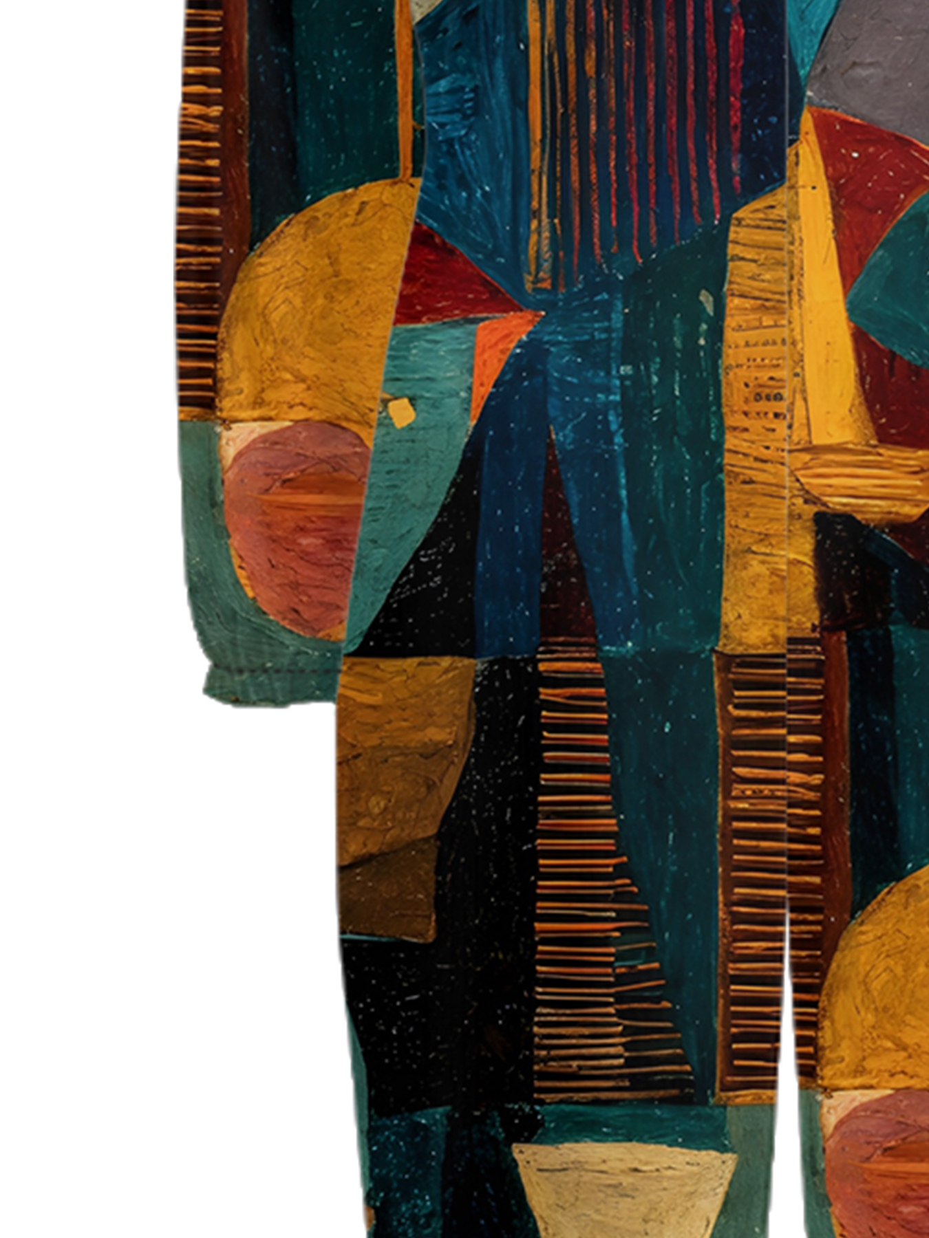 Geometric Abstract Art Off-Shoulder Jumpsuit