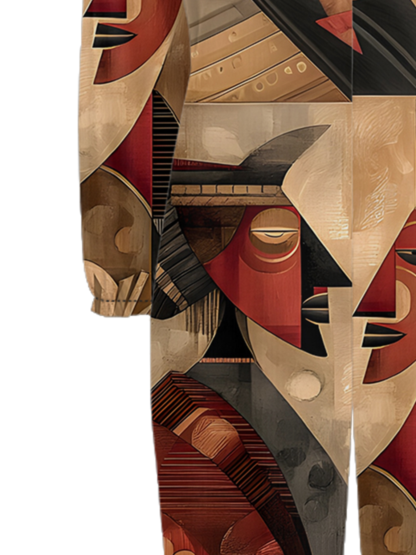 African Cubist Art Off-Shoulder Jumpsuit