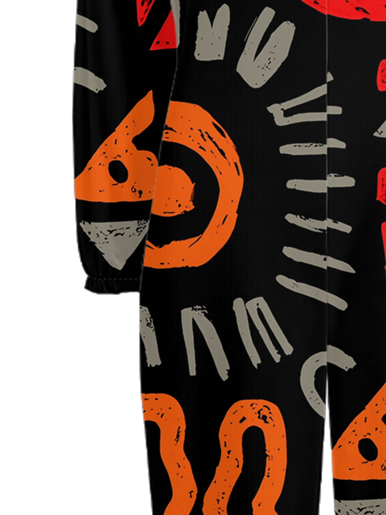 African Tribal Symbol Print Off-Shoulder Jumpsuit