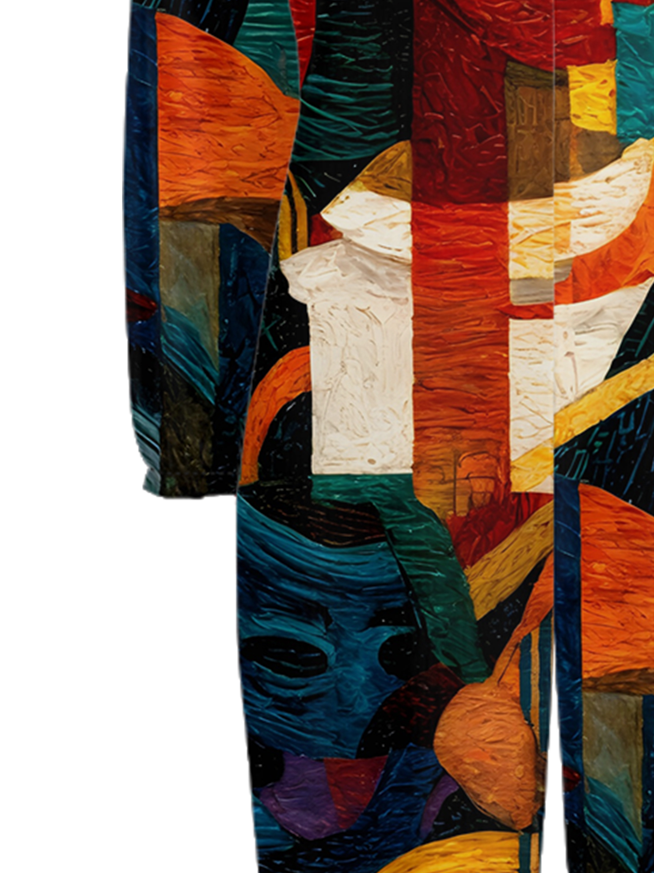 Cubist Abstract Art Off-Shoulder Jumpsuit