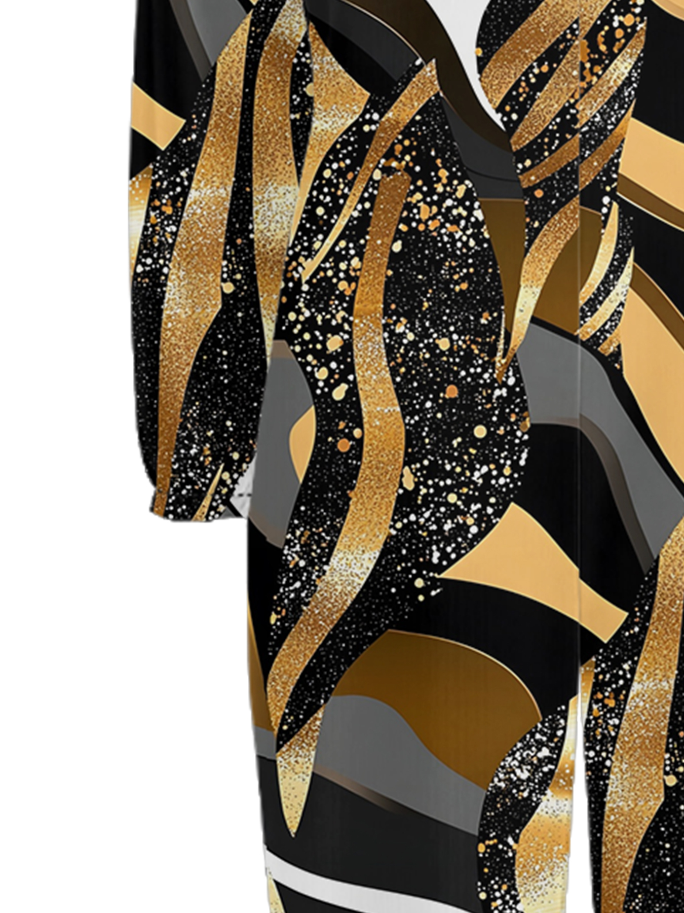 Glitter Gold Swirl Off-Shoulder Jumpsuit