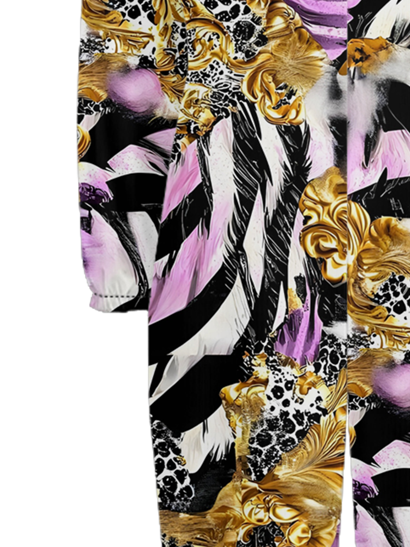 Luxury Baroque Animal Print Off-Shoulder Jumpsuit