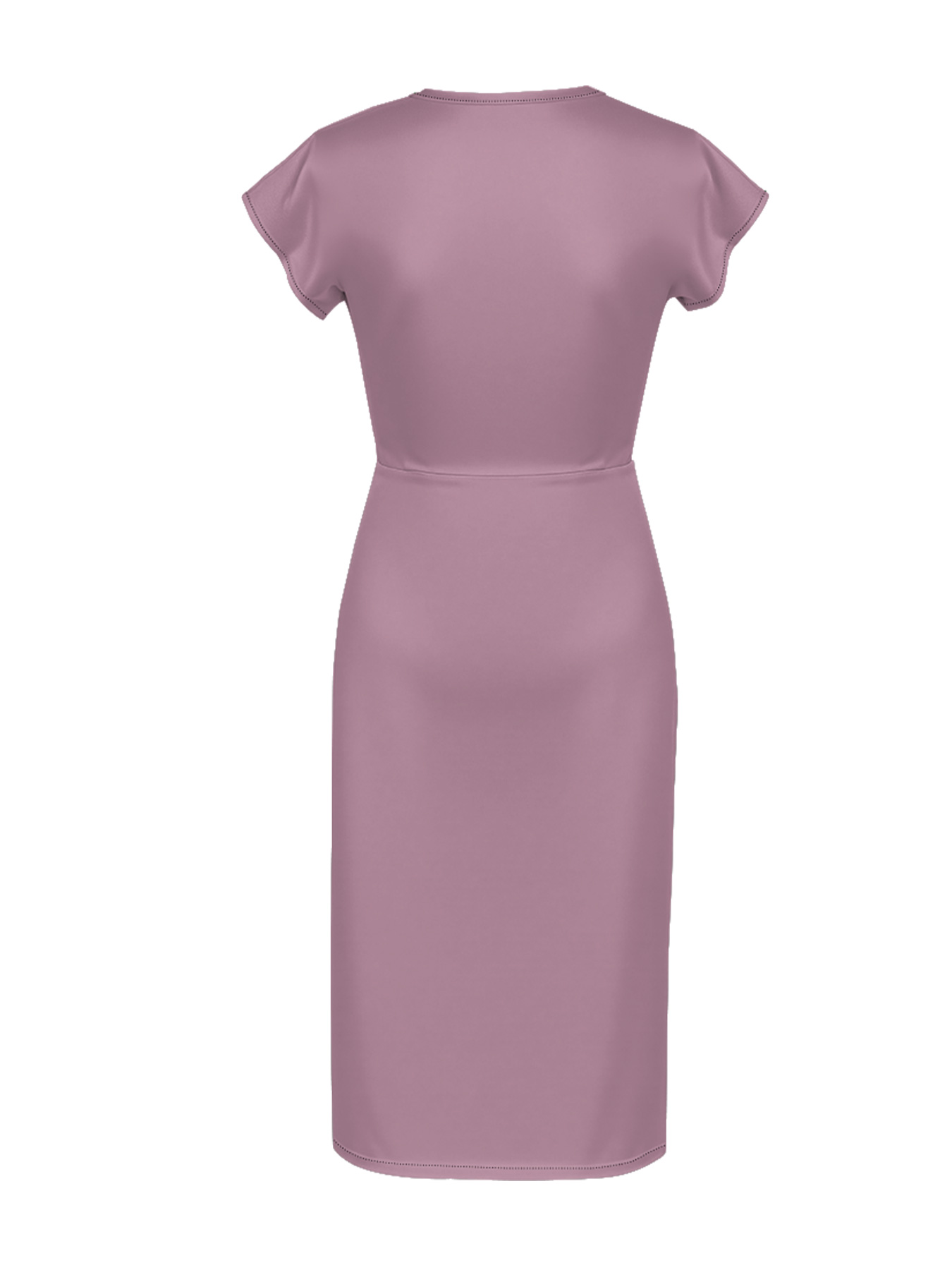 Dusty Pink Cap Sleeve V-Neck Midi Dress