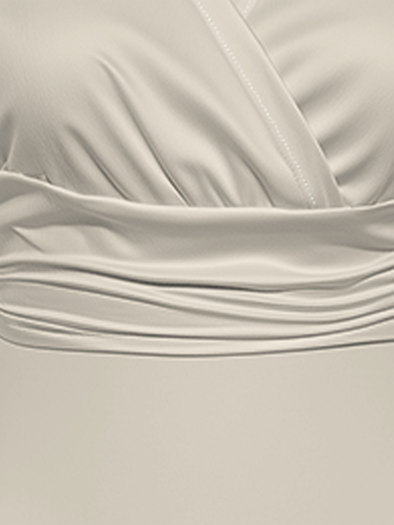 Cream Cap Sleeve V-Neck Midi Dress