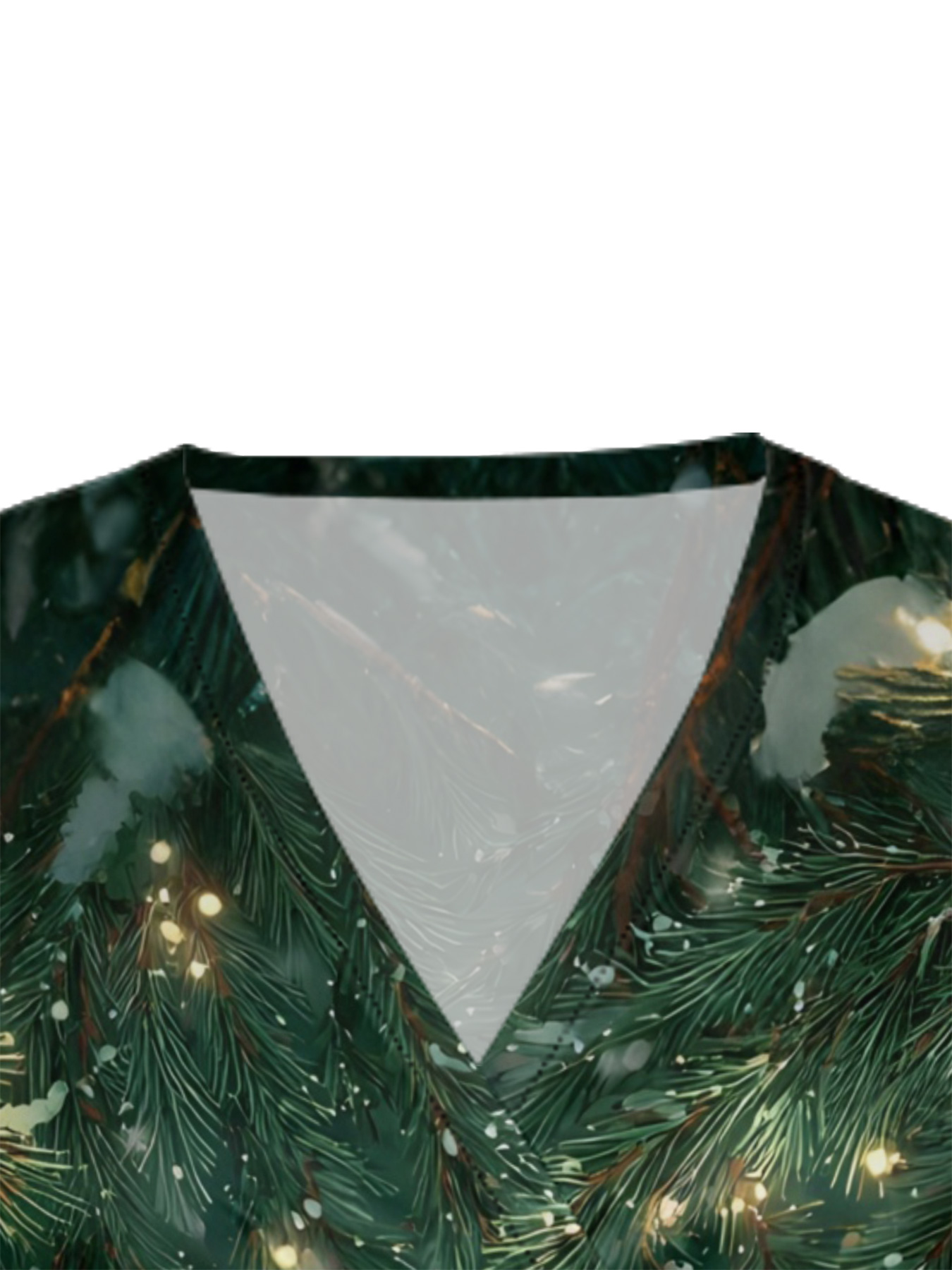 Winter Pine & Snow Cap Sleeve V-Neck Midi Dress