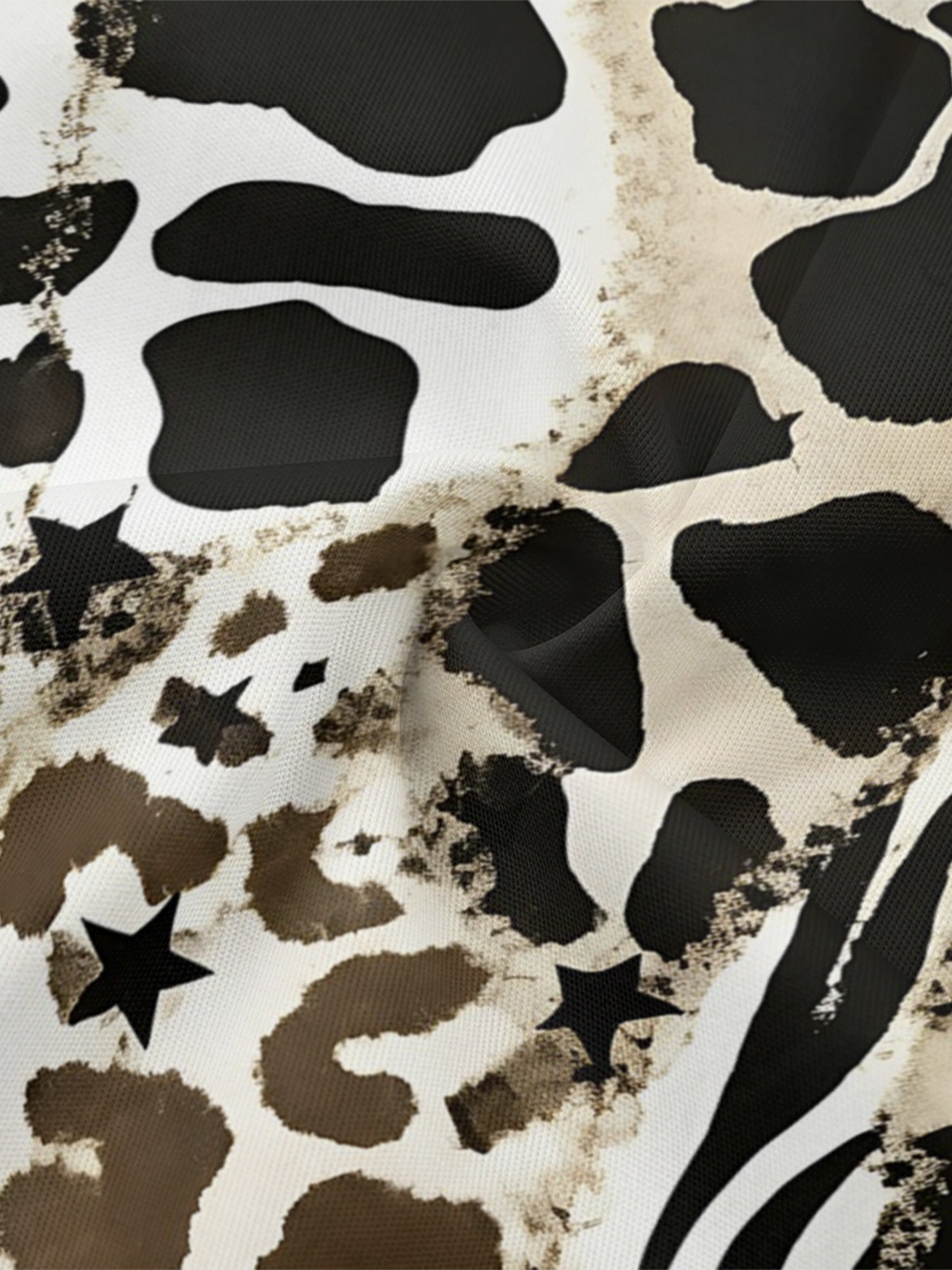 Neutral Mixed Animal Print Bell Flare Sleeve Bodycon Midi Dress