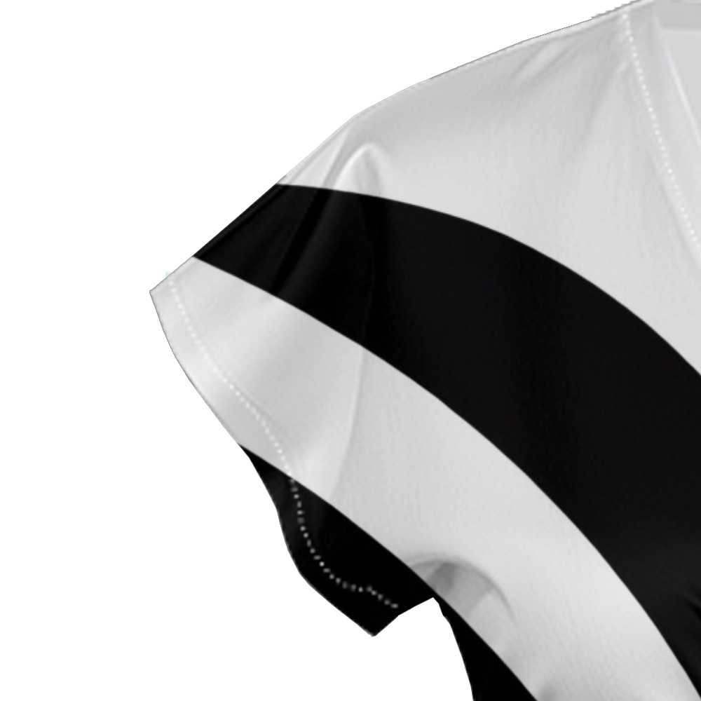 Black White Radial Cap Sleeve V-Neck Midi Dress BDG852