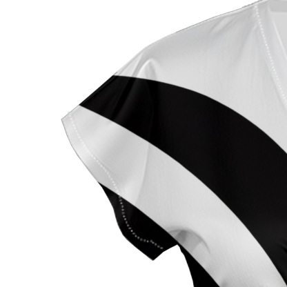 Black White Radial Cap Sleeve V-Neck Midi Dress BDG852