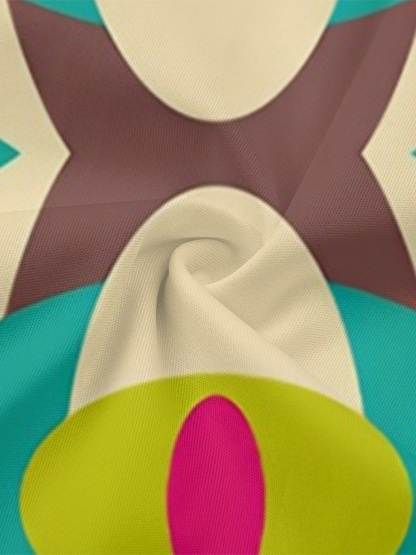 Geometric Oval Sleeveless Halter Jumpsuit