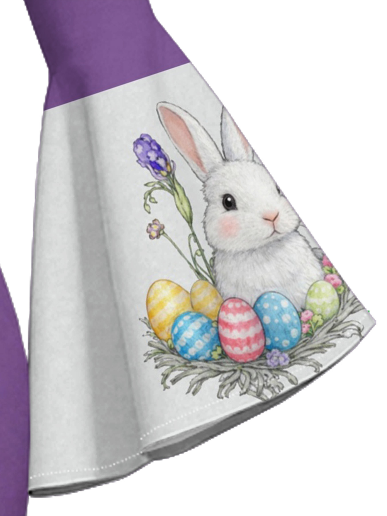Purple Easter Bunny Cross  Easter Flare Sleeve Bodycon Midi Dress