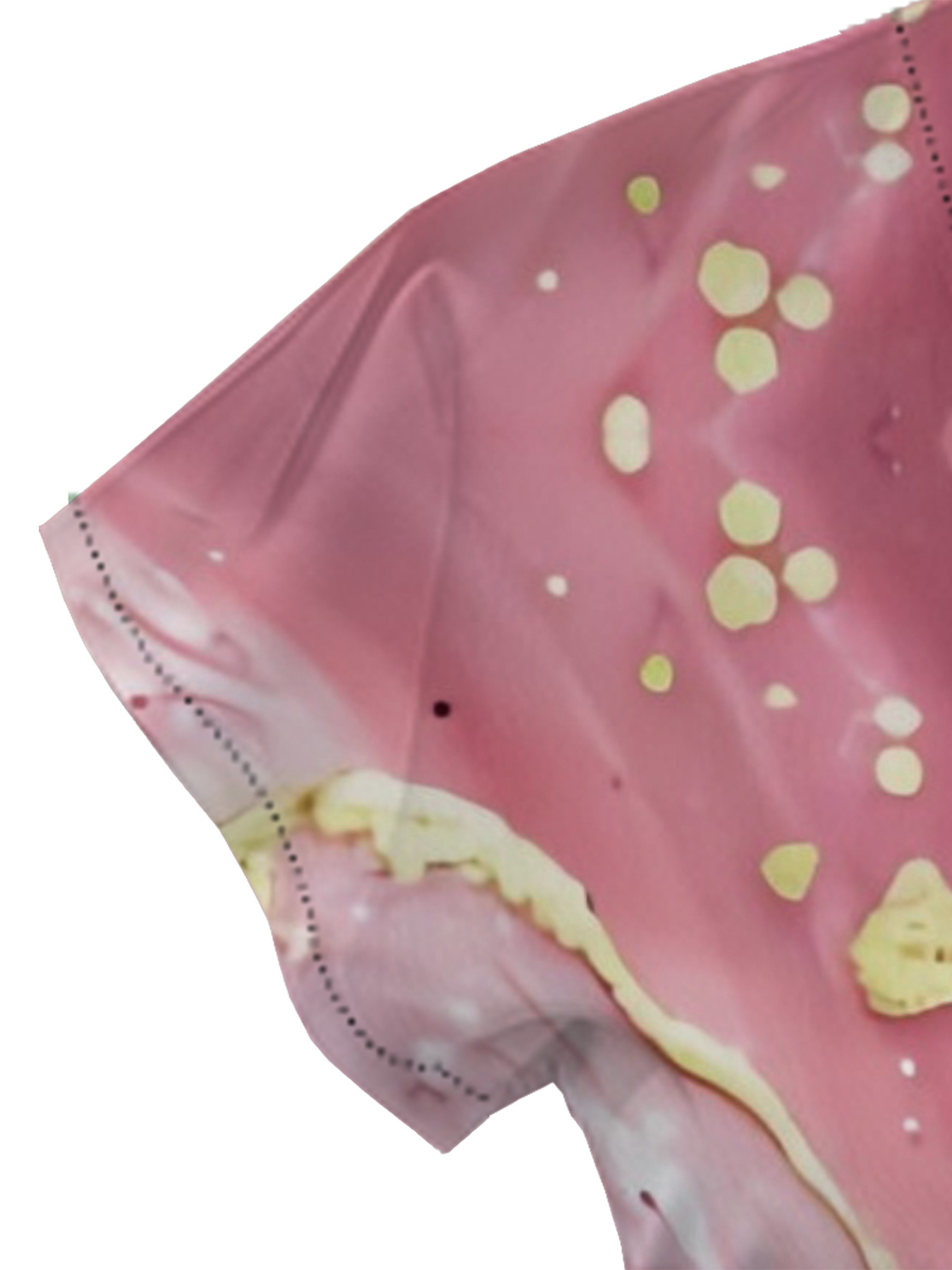 Pink & Gold Marble Cap Sleeve V-Neck Midi Dress