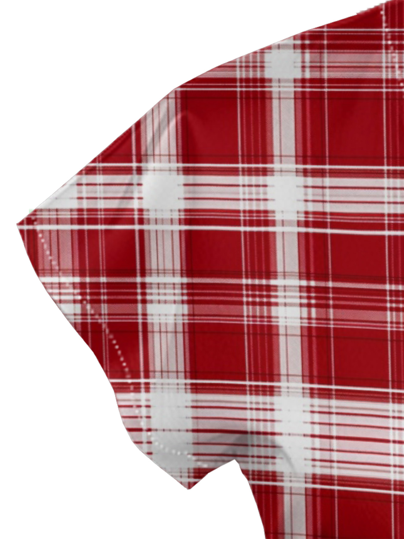 Red Plaid Cap Sleeve V-Neck Midi Dress