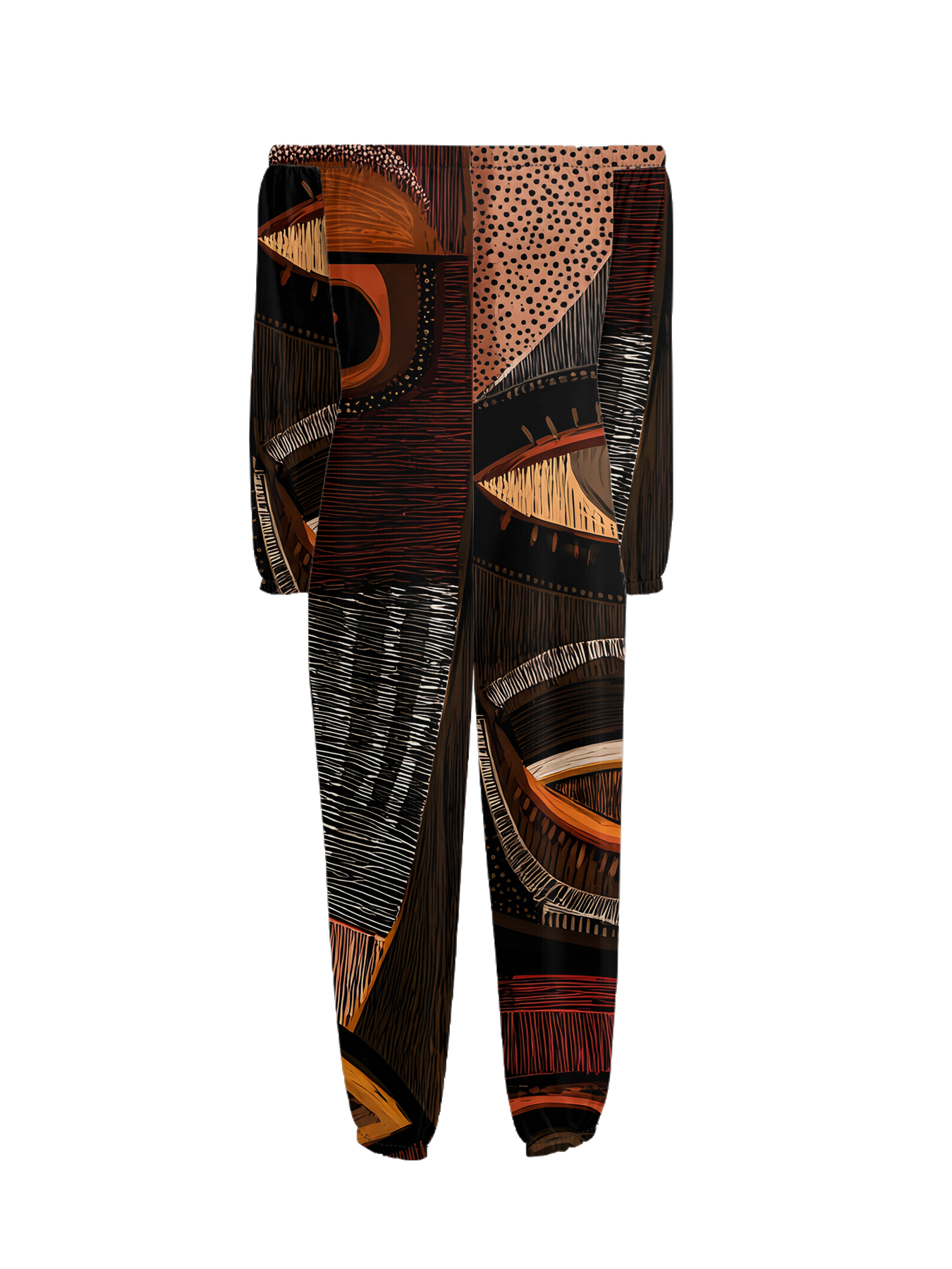 African Eye Art Off-Shoulder Jumpsuit