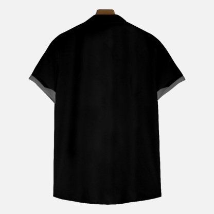 Men Halloween Shirts Short Sleeve Pocket Shirts QL64219A01