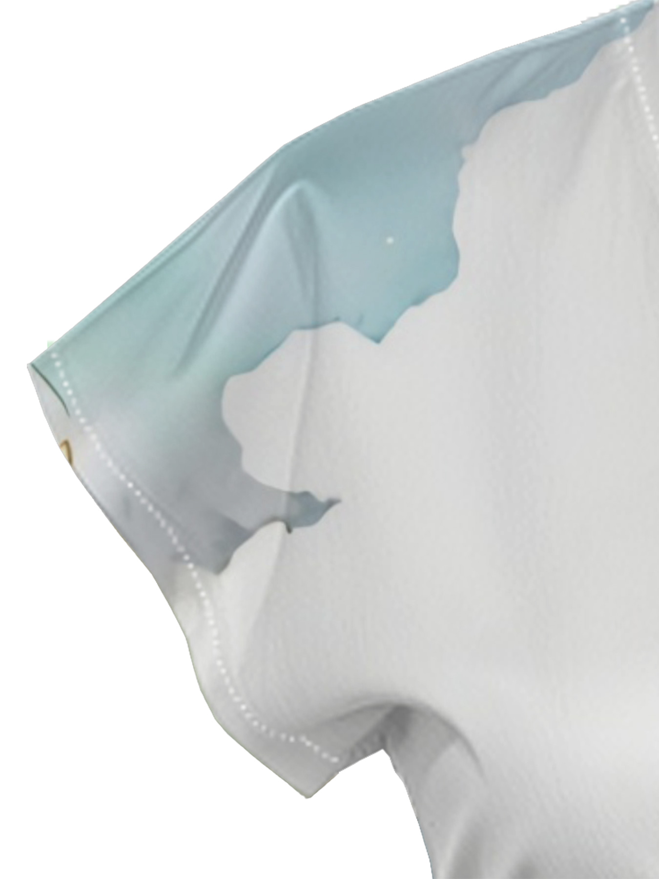 Teal Floral Gold Foil Cap Sleeve V-Neck Midi Dress