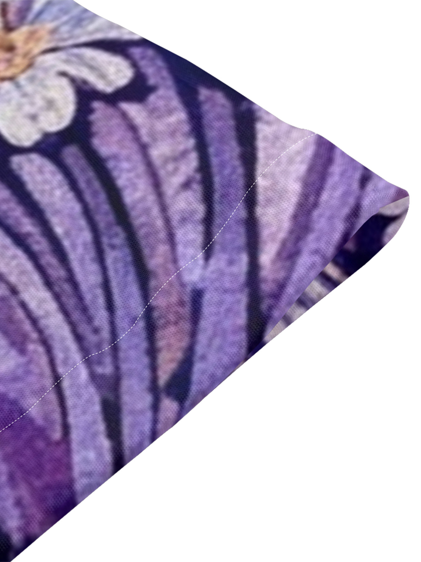 Purple Geometric Floral Flare Sleeve Bodycon Midi Dress HGF630