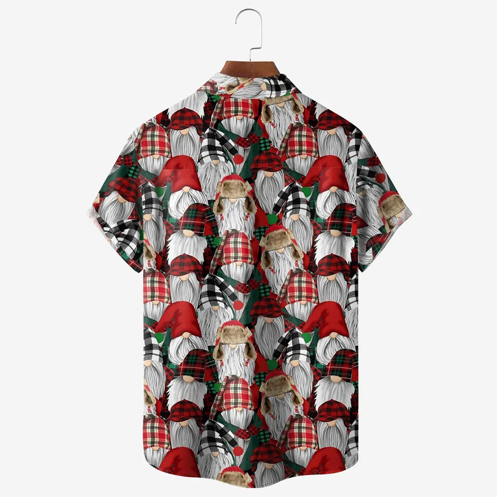 Men Christmas Day Shirts Short Sleeve Pocket Loose Fitting Shirts QL68312