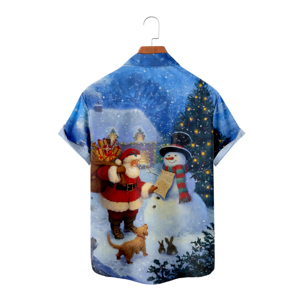 Men Christmas Day Santa Claus Shirts Short Sleeve Shirts QL45977A05