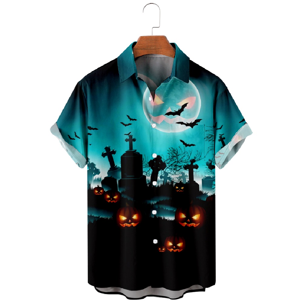 Men Halloween Shirts Short Sleeve Pocket Shirts HL09023A01