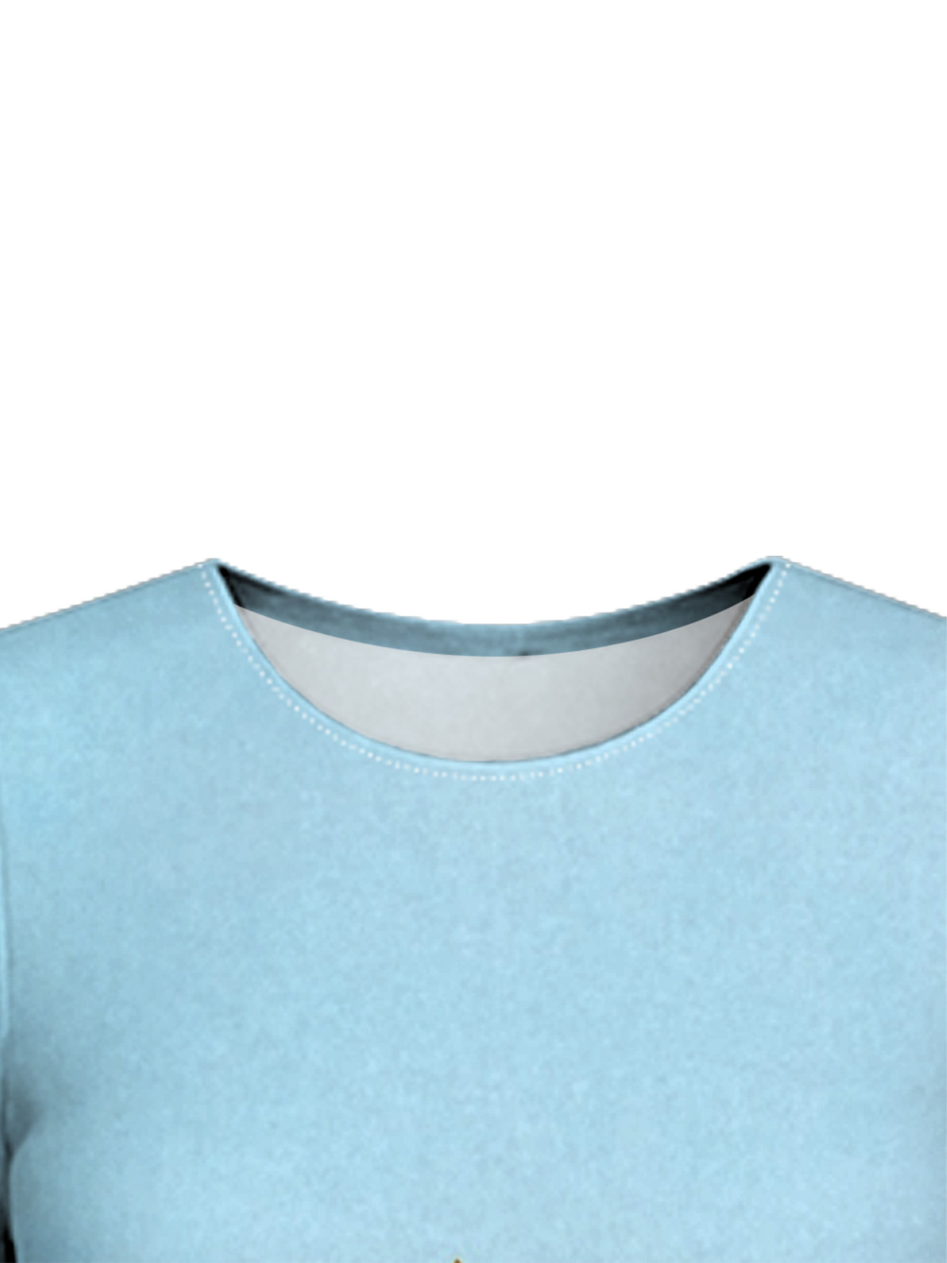 Ombre Blue-White Gold Cross Easter Flare Sleeve Bodycon Midi Dress