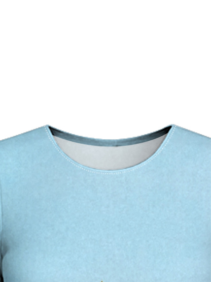 Ombre Blue-White Gold Cross Easter Flare Sleeve Bodycon Midi Dress