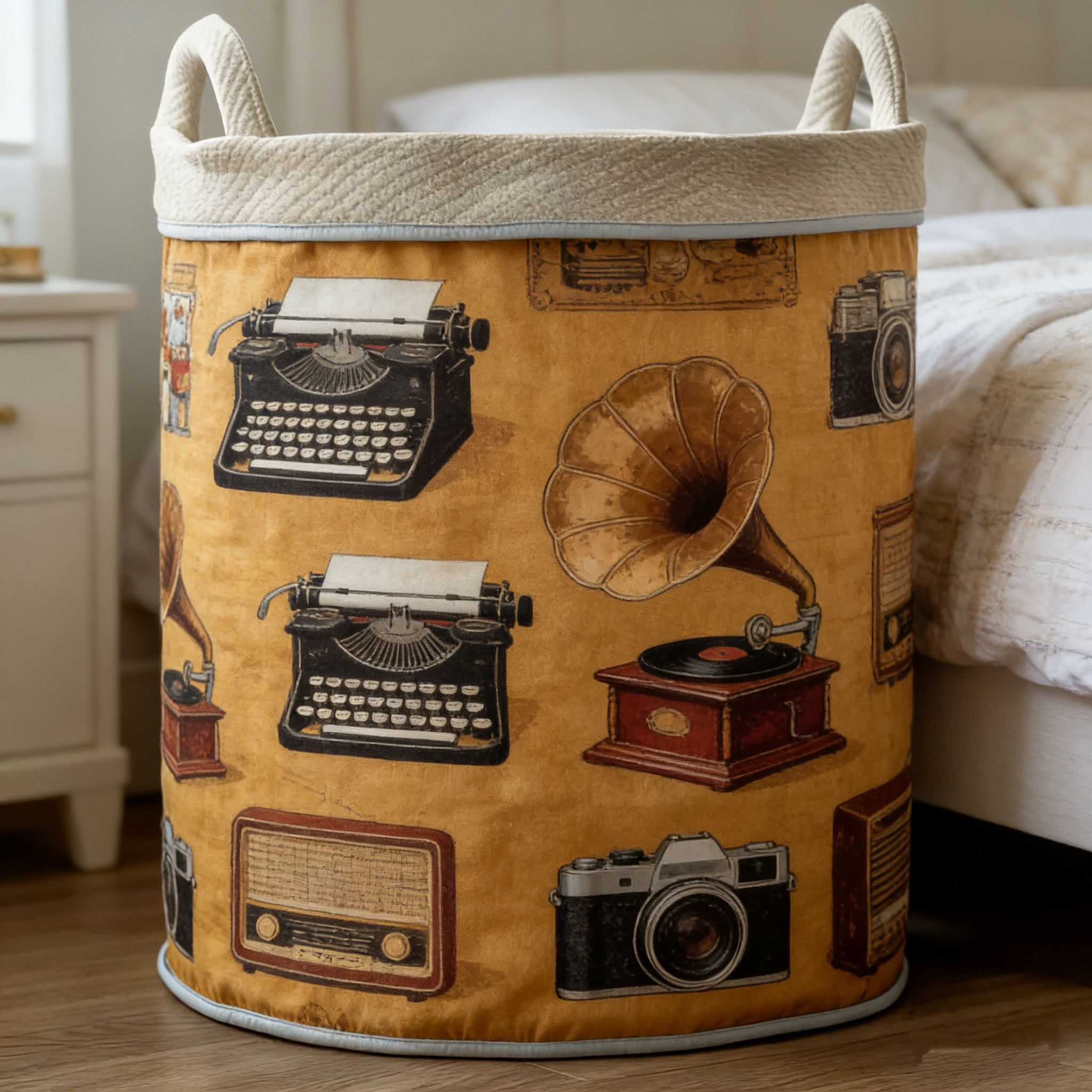 Nostalgic Storage Quilted Laundry Basket UJMNHB71