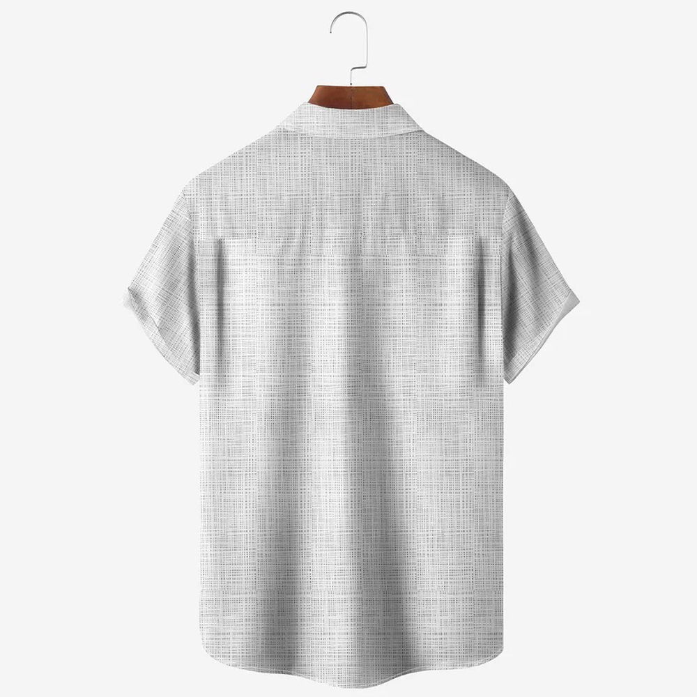 Men Christmas Day Santa Claus Shirts Short Sleeve Pocket Loose Fitting Shirts QL67707