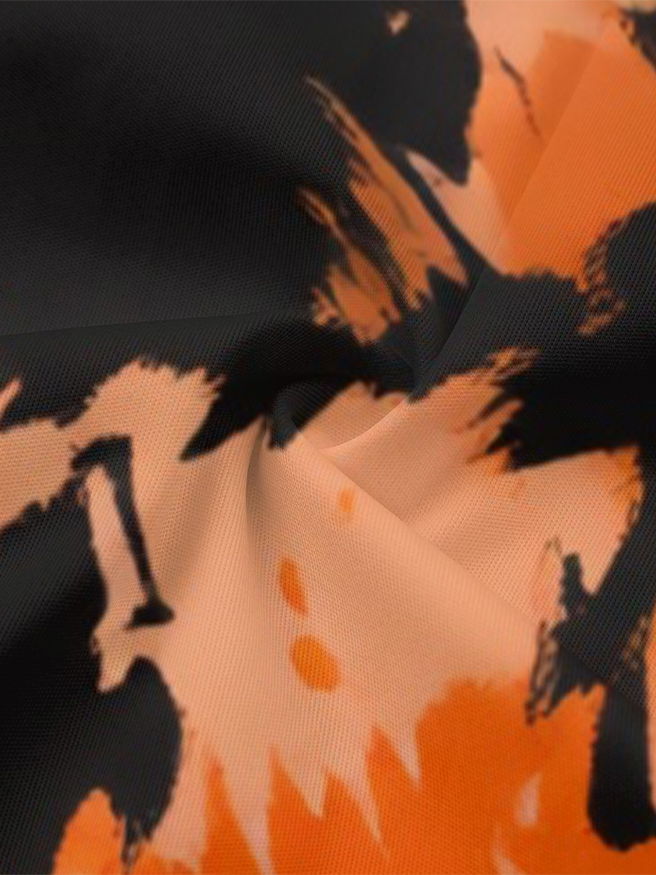 Orange & Black Abstract Camo Sleeveless Halter Jumpsuit