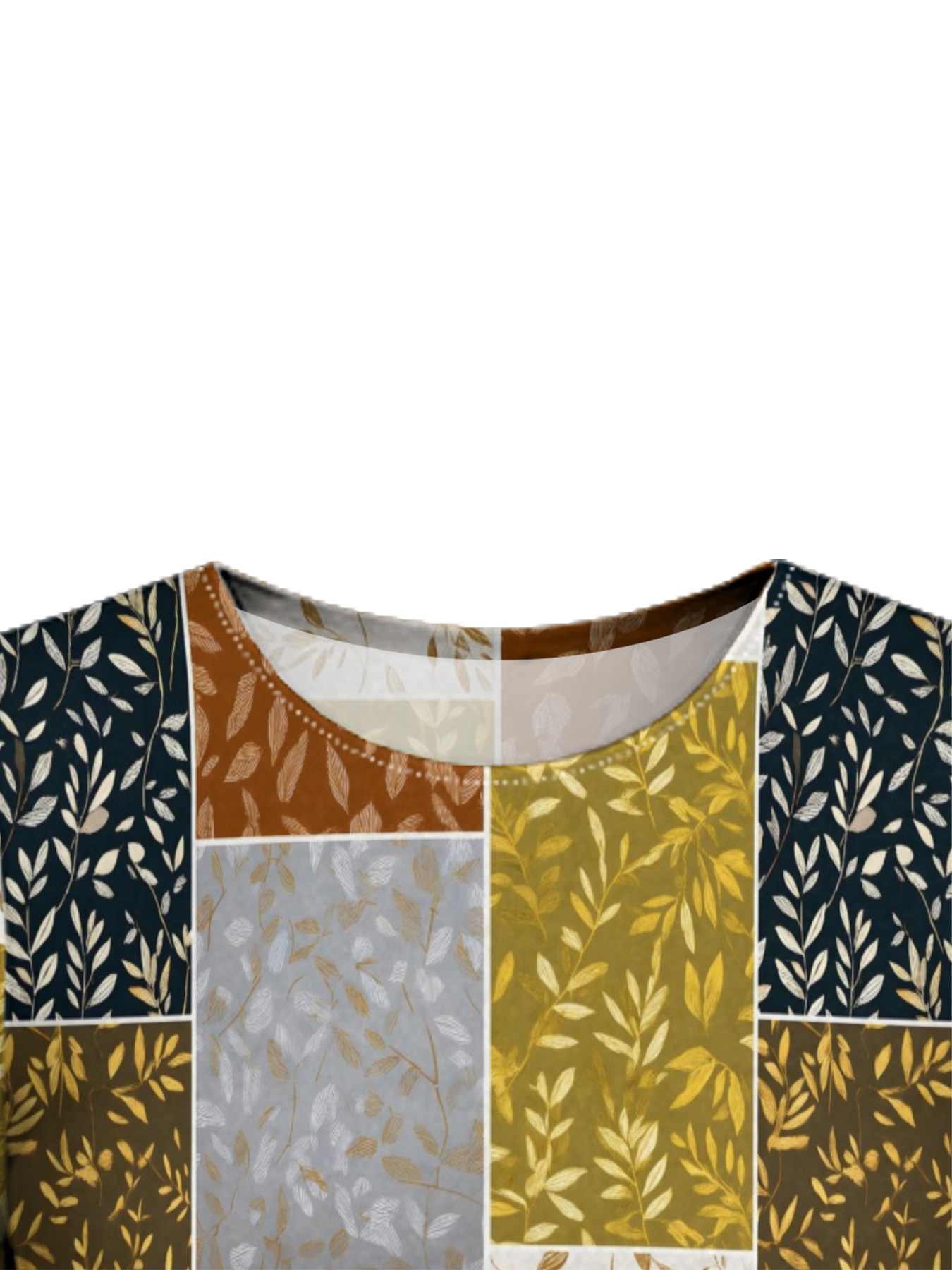 Autumn Patchwork Snowflake Flare Sleeve Bodycon Midi Dress