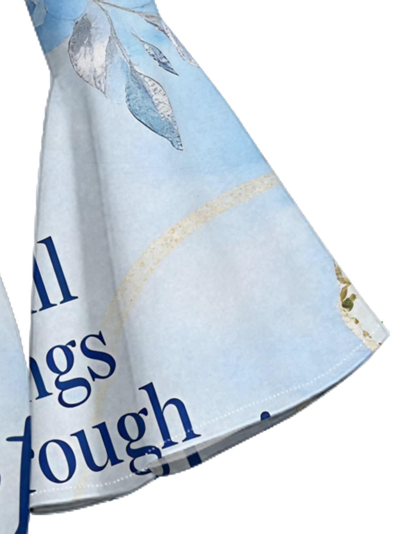 Ombre Blue Galaxy Cross Easter Flare Sleeve Bodycon Midi Dress