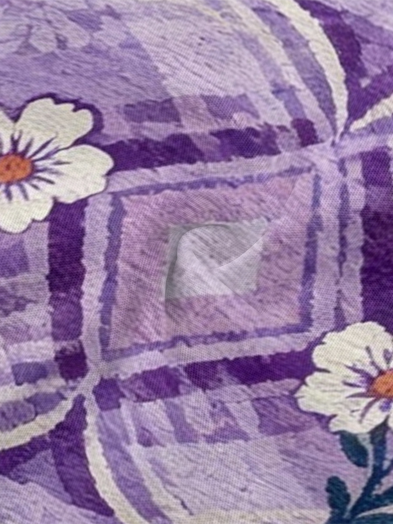 Purple Geometric Floral Flare Sleeve Bodycon Midi Dress DCB840