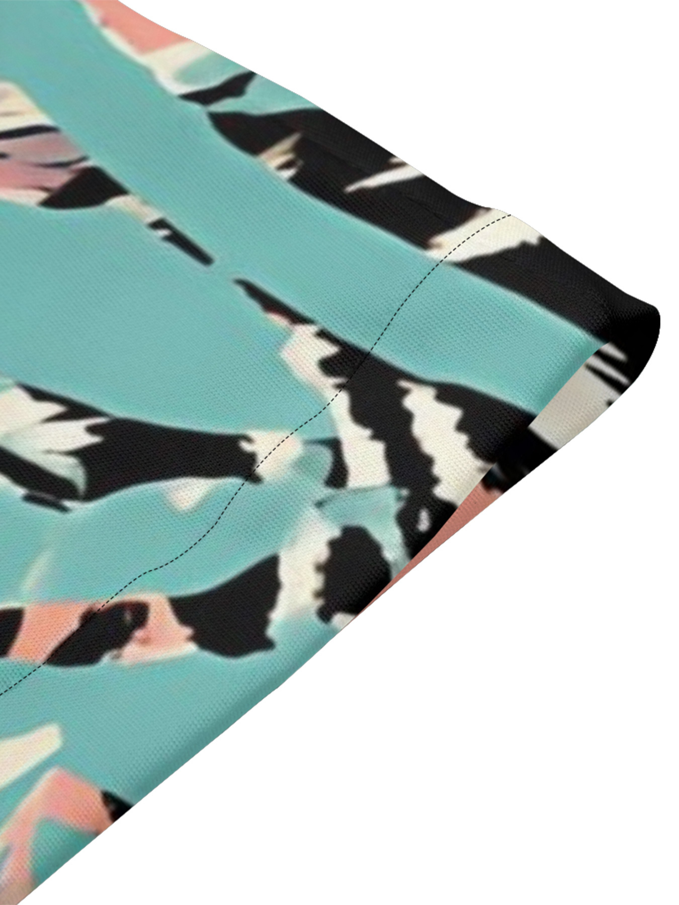 Pink & Teal Tropical Animal Flare Sleeve Bodycon Midi Dress ACE9342