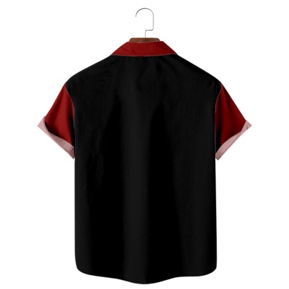 Men Christmas Day Santa Claus Shirts Short Sleeve Pocket Shirts JA22810A01