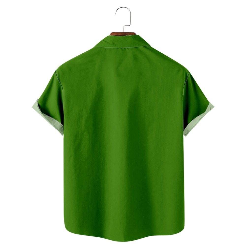 Men Christmas Day Shirts Short Sleeve Pocket Shirts QL43771A03