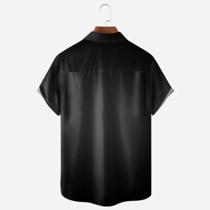 Men Halloween Shirts Short Sleeve Pocket Loose Fitting Shirts QL60700