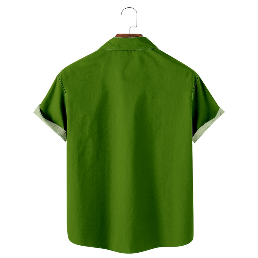 Men Christmas Day Shirts Short Sleeve Pocket Shirts QL46086A06