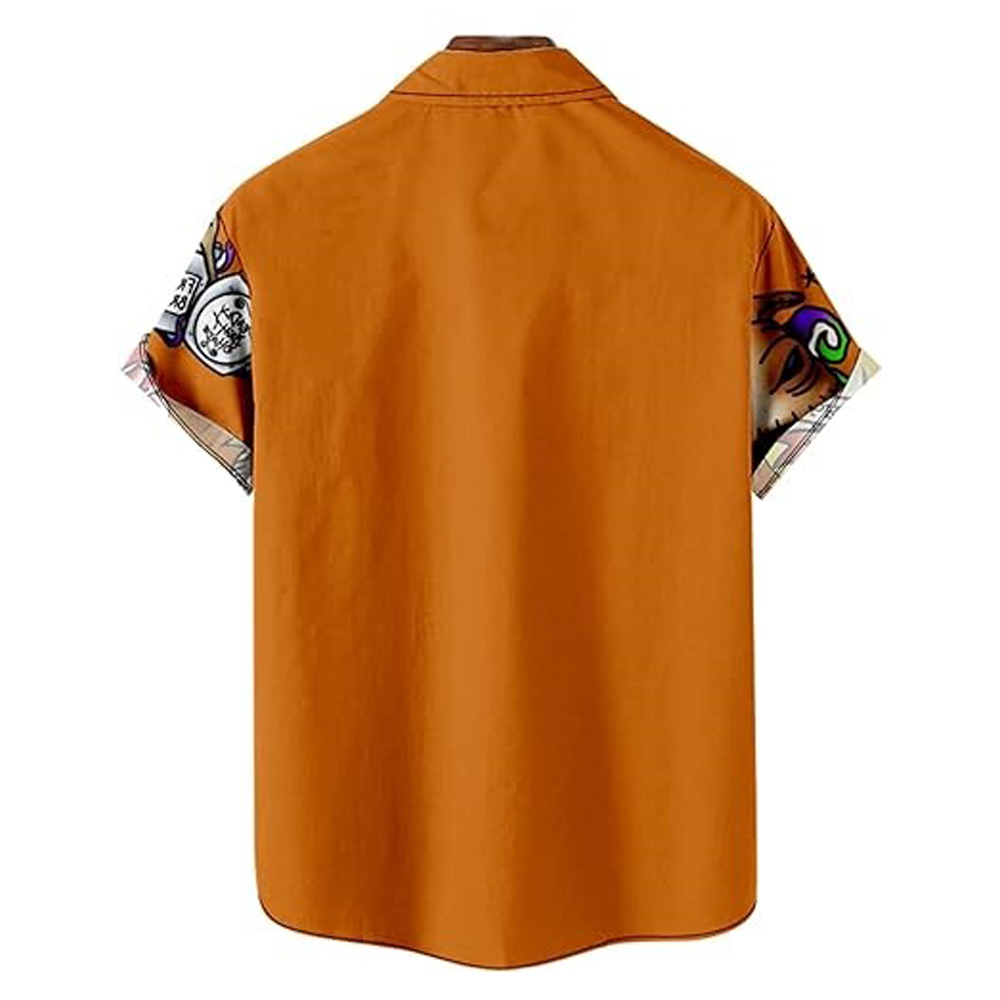 Men Halloween Shirts Short Sleeve Pocket Shirts HL09029A01