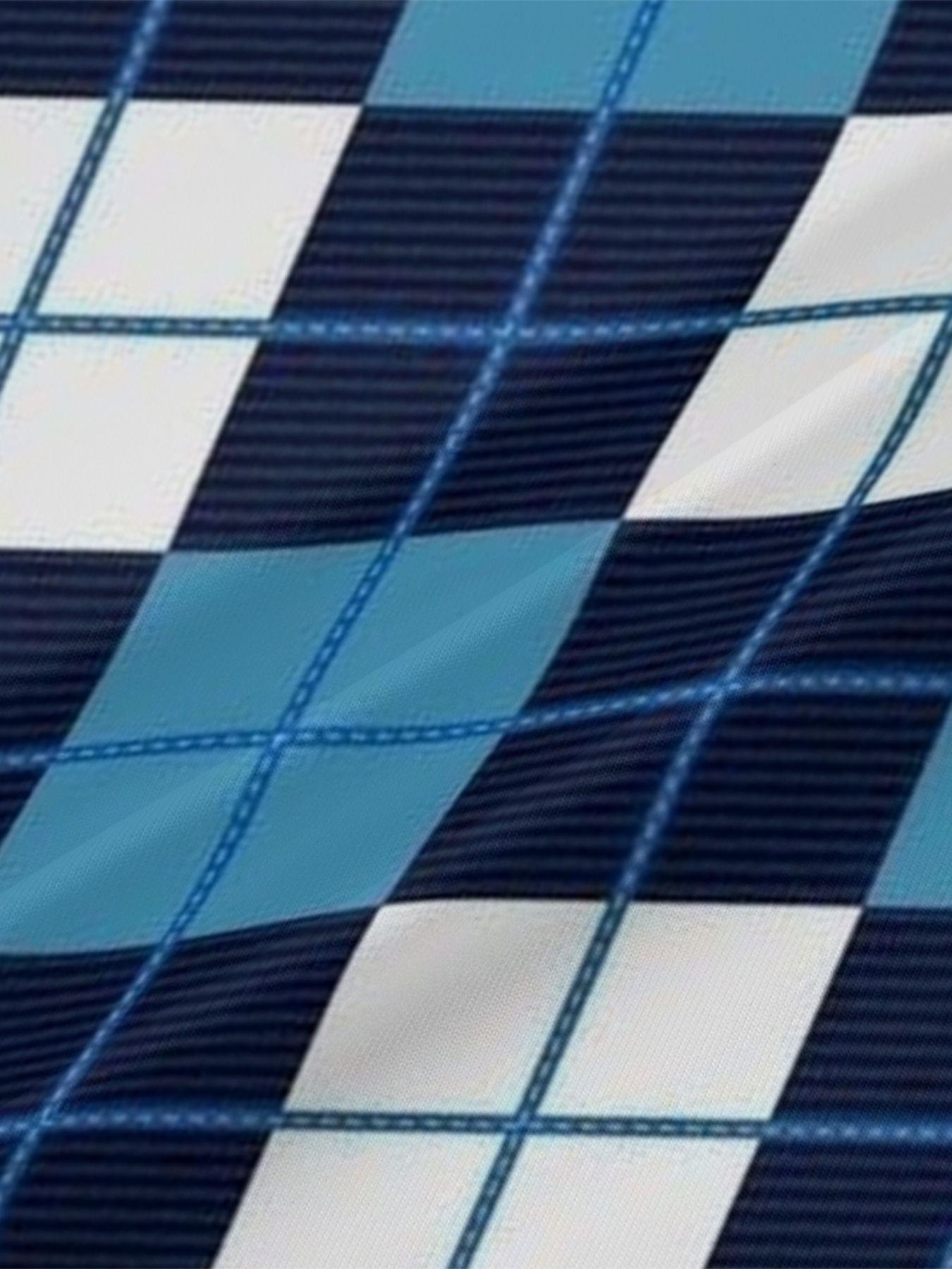 Blue Argyle V-Neck Bodycon Midi Dress