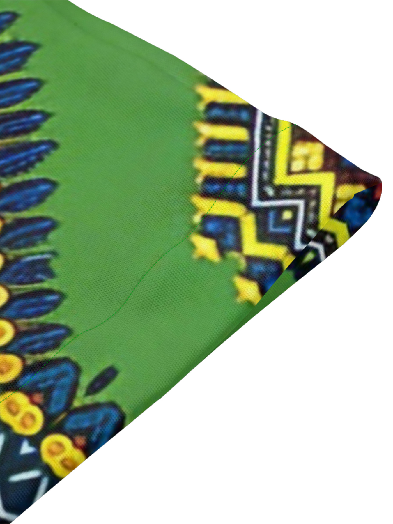 Green Dashiki Print Bell Flare Sleeve Bodycon Midi Dress