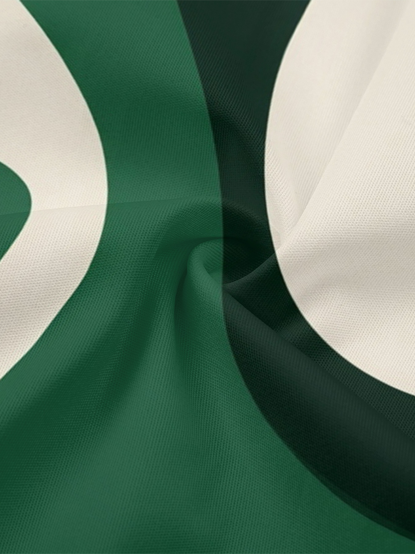 Green & White Abstract Flare Sleeve Bodycon Midi Dress