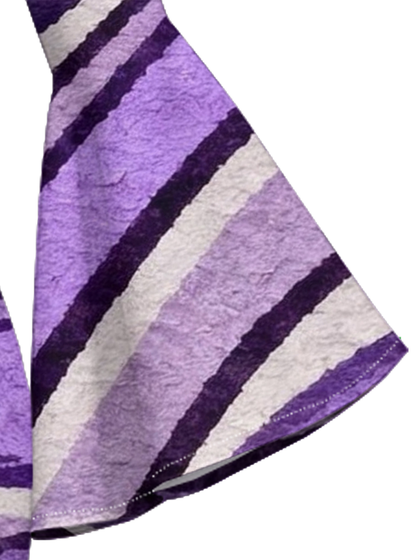 Purple Floral Stripe Flare Sleeve Bodycon Midi Dress LKJ852