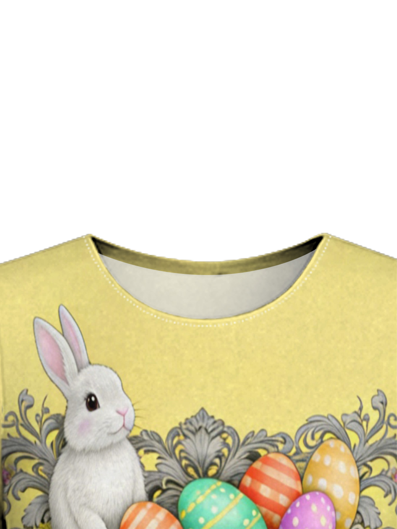 Sunny Yellow Easter Bunny Cross Easter Flare Sleeve Bodycon Midi Dress