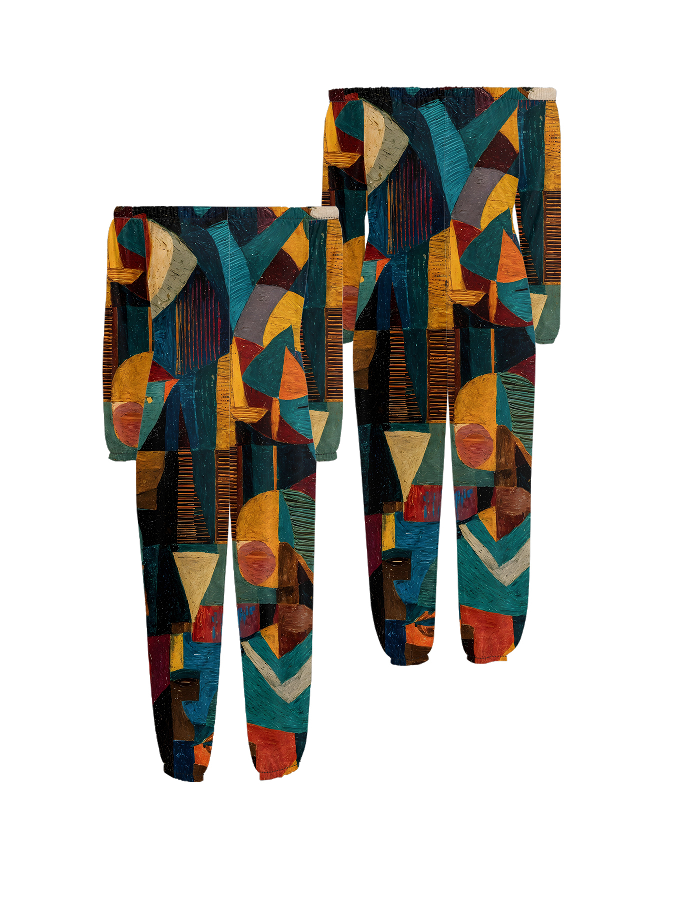 Geometric Abstract Art Off-Shoulder Jumpsuit